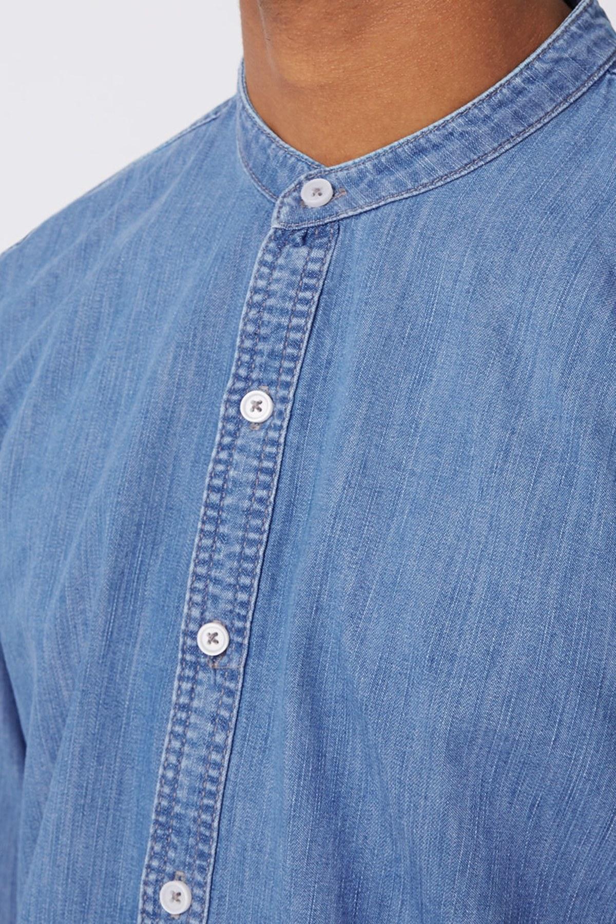 denim shirt with collar